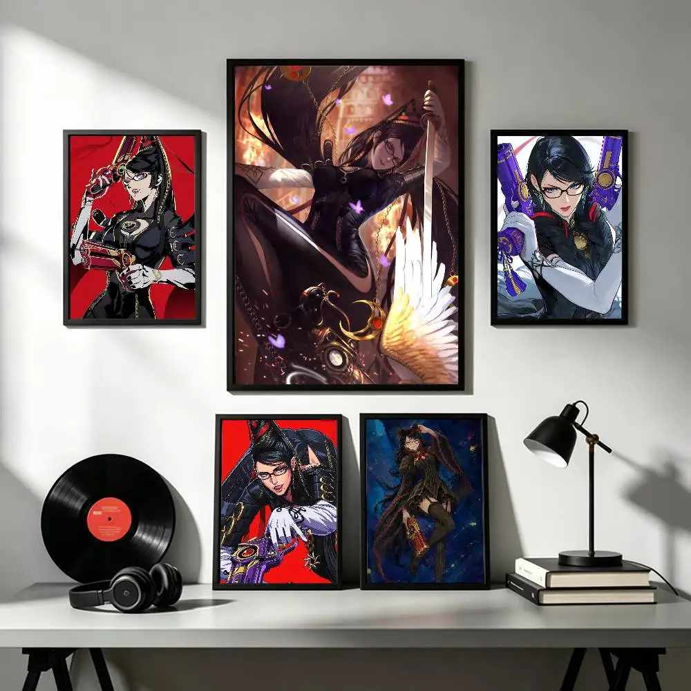 Game B-Bayonetta  Poster High Quality Dorm Living Room Aesthetic Wall Decoration Painting Stickers Gift