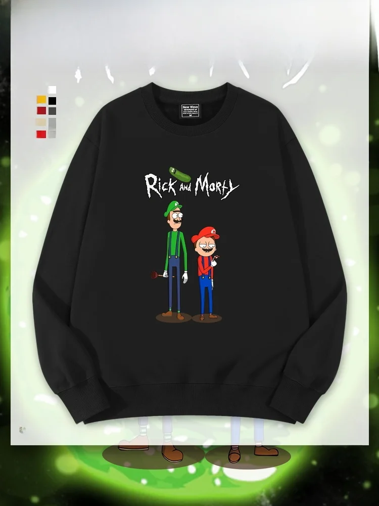 

Супермодная толстовка в японском стиле для детей: весна, осень, зима, с круглым вырезом, с волнообразным узором