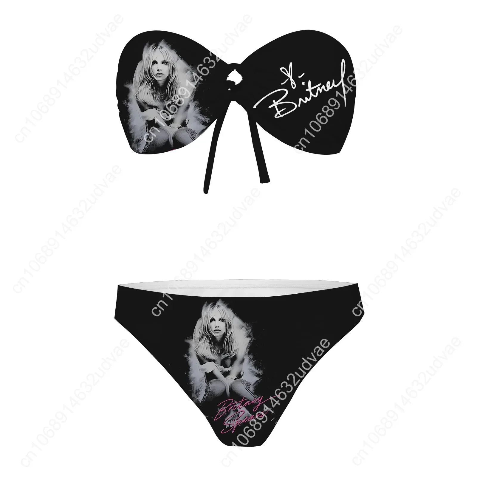 Britney Spears Strapless Swimsuit Womens Bathing Suits Personalized Fashion Swimwear Pool Party Sexy Bikini Customize Beachwear