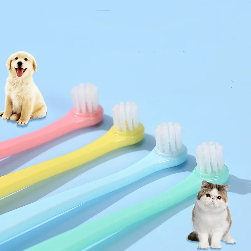 Small Head Pet Toothbrush for Dogs & Cats, Dog Teeth Cleaning Brush, Oral Mouth Cleaning Tool, Pet Grooming Dental Care Supply
