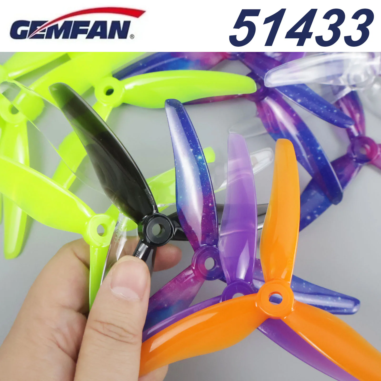2 Paare/4 Stück Gemfan 51433 5-Zoll 3-Blatt-/Tri-Blatt-Propeller CW CCW Bürstenloser Motor FPV-Propeller für FPV-Renndrohnen DIY