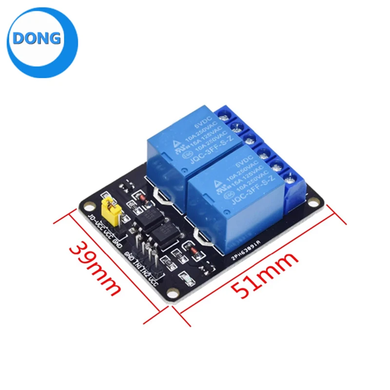 2 Channel 5V 12V 10A Relay Module with Optocoupler