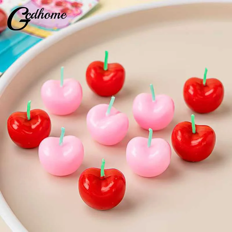 5 uds velas de cereza decoración de pastel de cumpleaños velas de cumpleaños dulces decoraciones para hornear