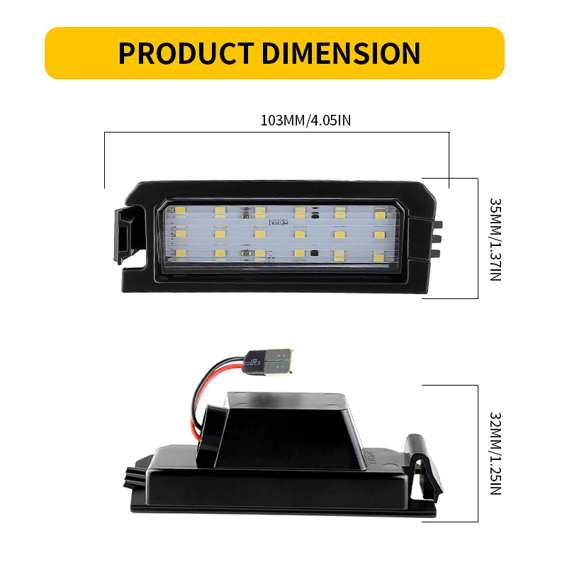 2PCS LED License Number Plate Lights Canbus For Kia K5 2021-up Rio 18-23 Niro 17-22 Cadenza 17-20 For Hyundai Elantra N 2020-up - view 2