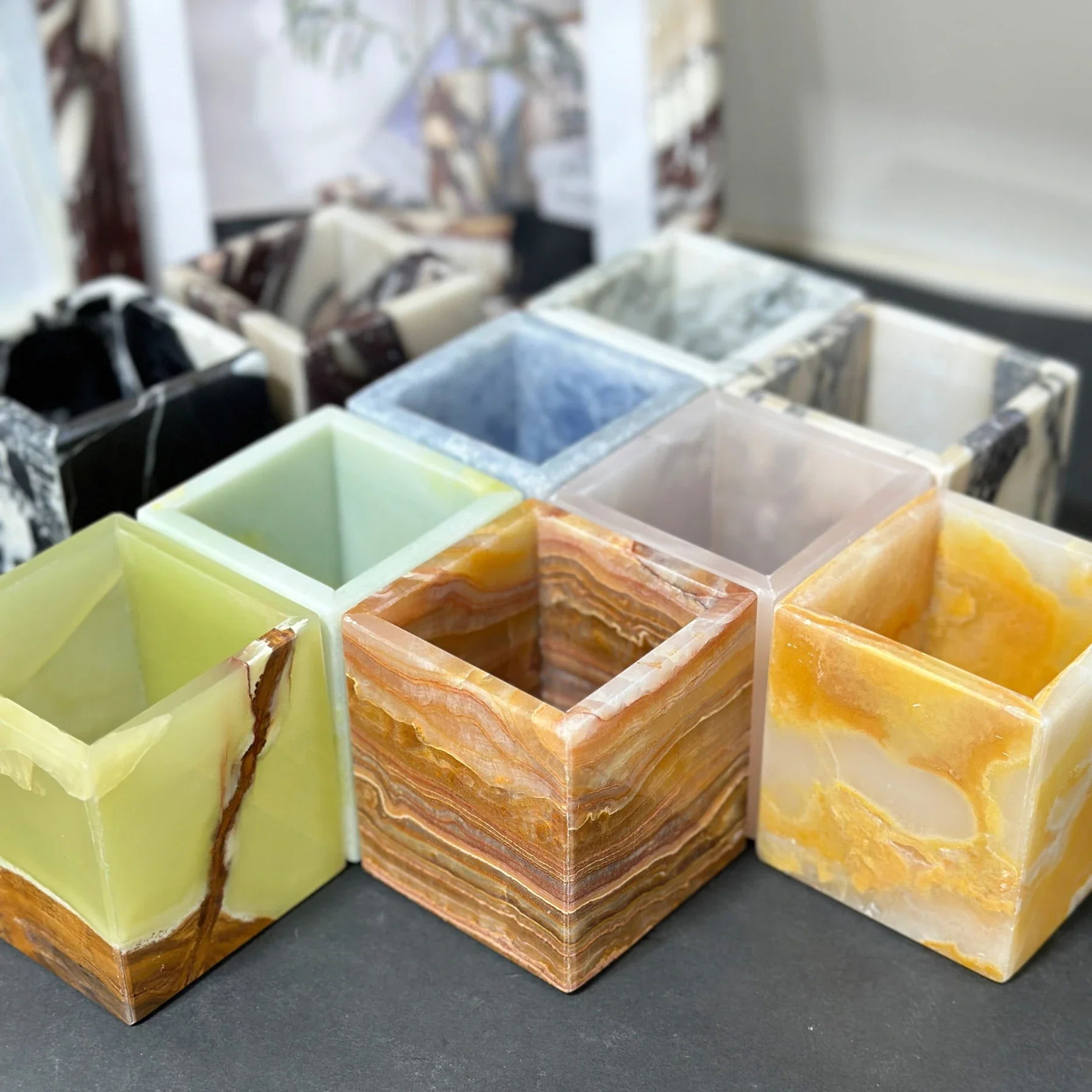 

7x7x8cm Italy luxuryCalacatta Viola Violet Purple 100% Marble Natural Stone Empty Candle Holder Cups Jar Vintage Home ornament