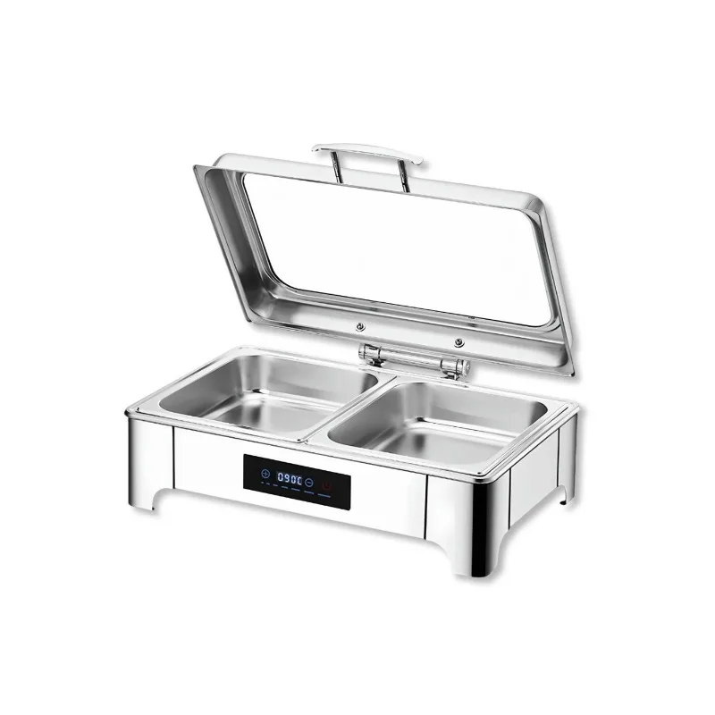Stainless Steel Buffet Furnace Hydraulic Flip Insulation Furnace Visual Electric Heating Buffet Breakfast Furnace Insulation Pot
