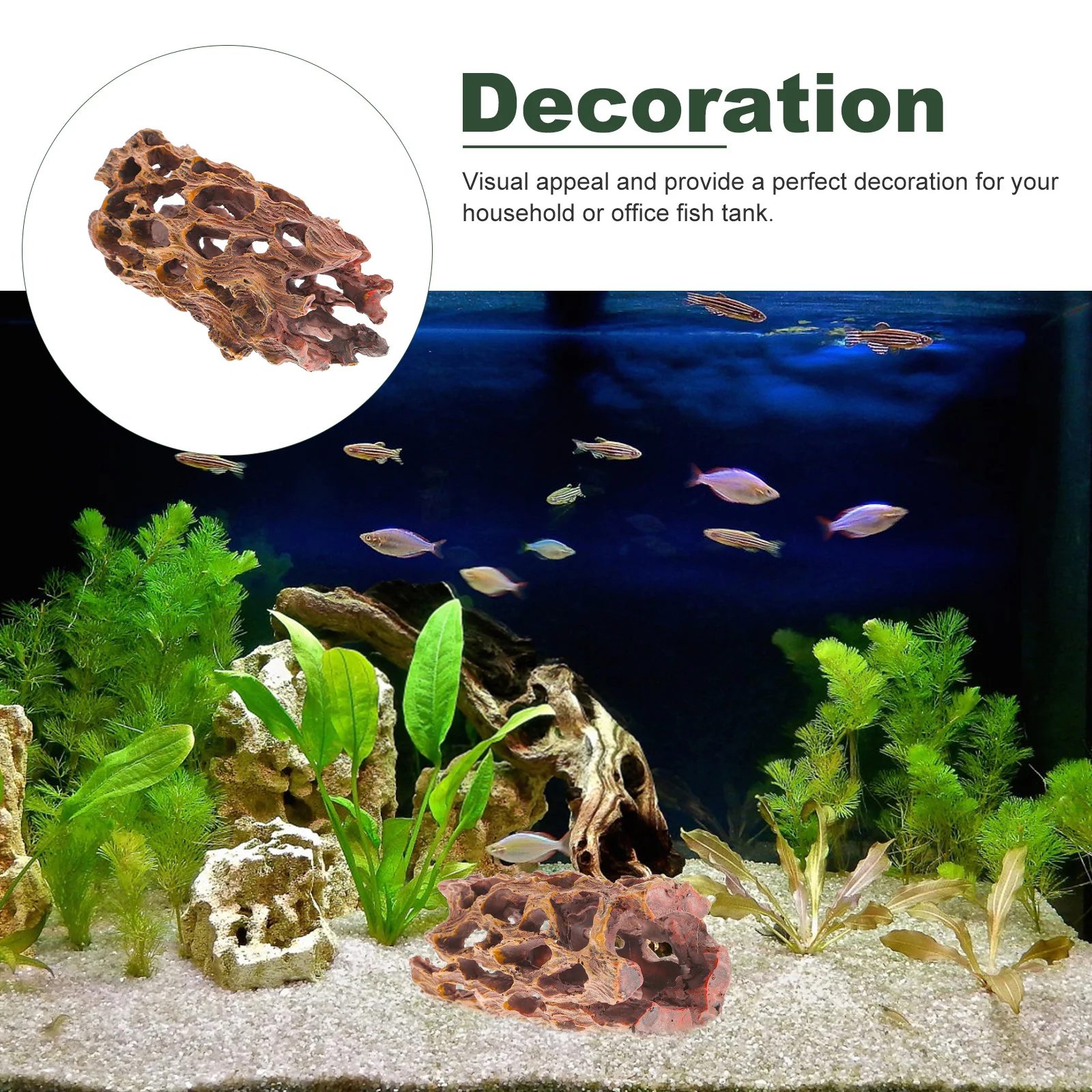 

1pc Aquarium Decor Shrimp House Resin Tree Root Cave Fish Hiding Hole Landscaping Ornament Light Brown Fish Tank Accessory
