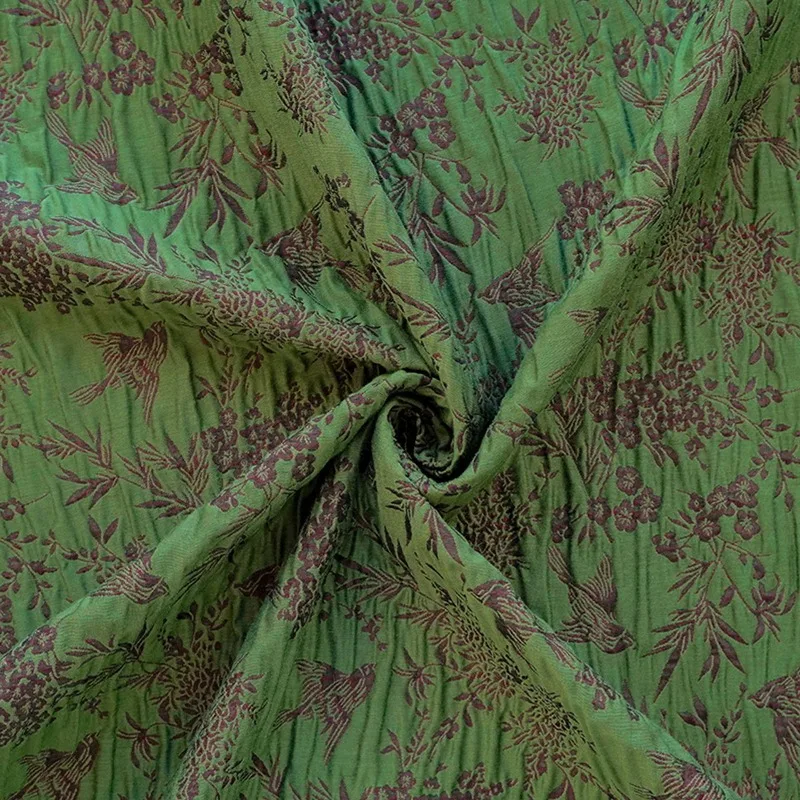 Plum Bamboo Magpie Pattern Relief Texture Jacquard Fabric Chinese Style Cheongsam Skirt Vest Pillow Decoration Sewing Fabric view 6