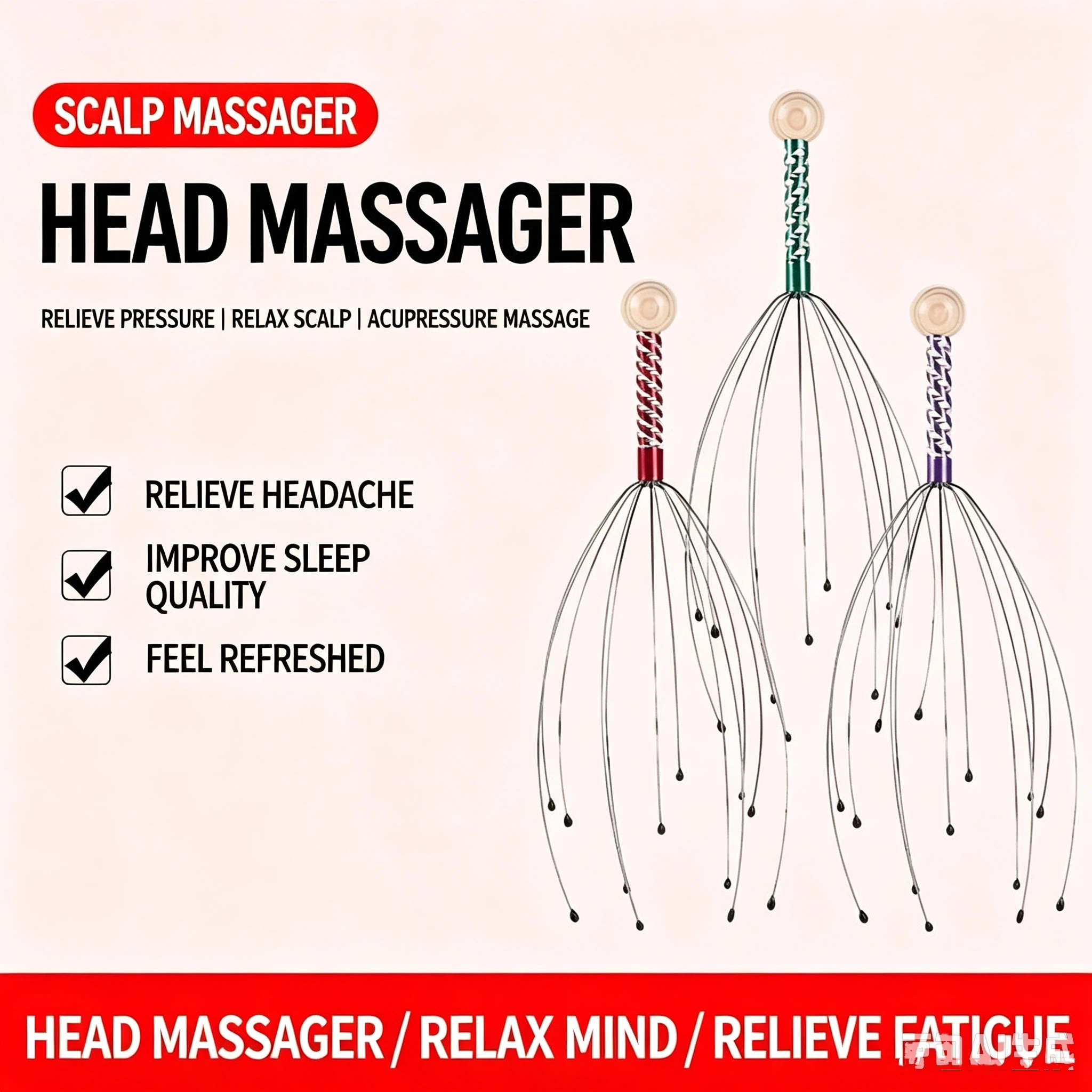1 octopus head massager+1 soul extractor, relaxing design, easy to use stress relieving tool, a gift for health enthusiasts