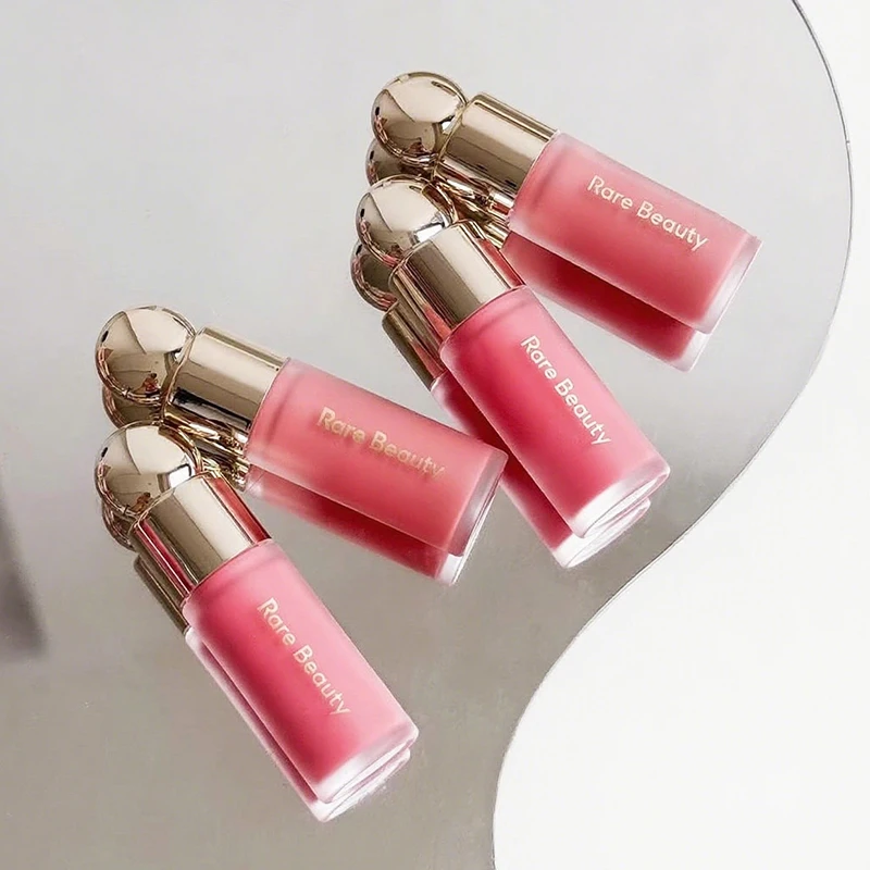 Mode Vloeibare Blusher Luminizer Setting Powder met Spiegel Vloeibare Foundation Blush Langdurige Hydraterende Lipgloss Make-up