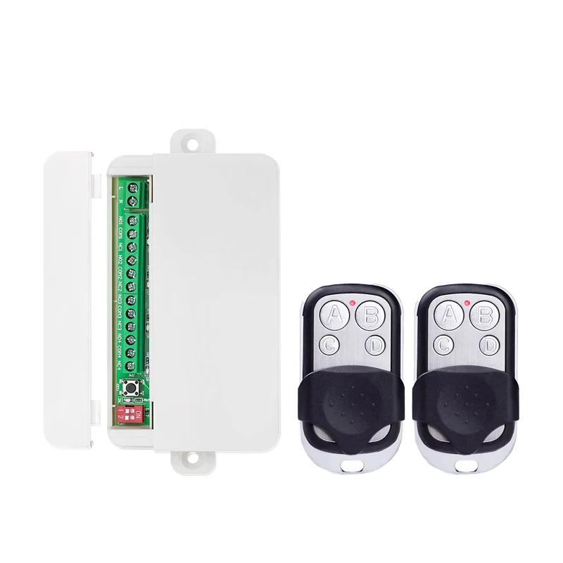 AC110V  220V  4 CH  RF Wireless Remote Control switch    Receiver  transmitter electric door/Fan/garage door/lighting 433mhz