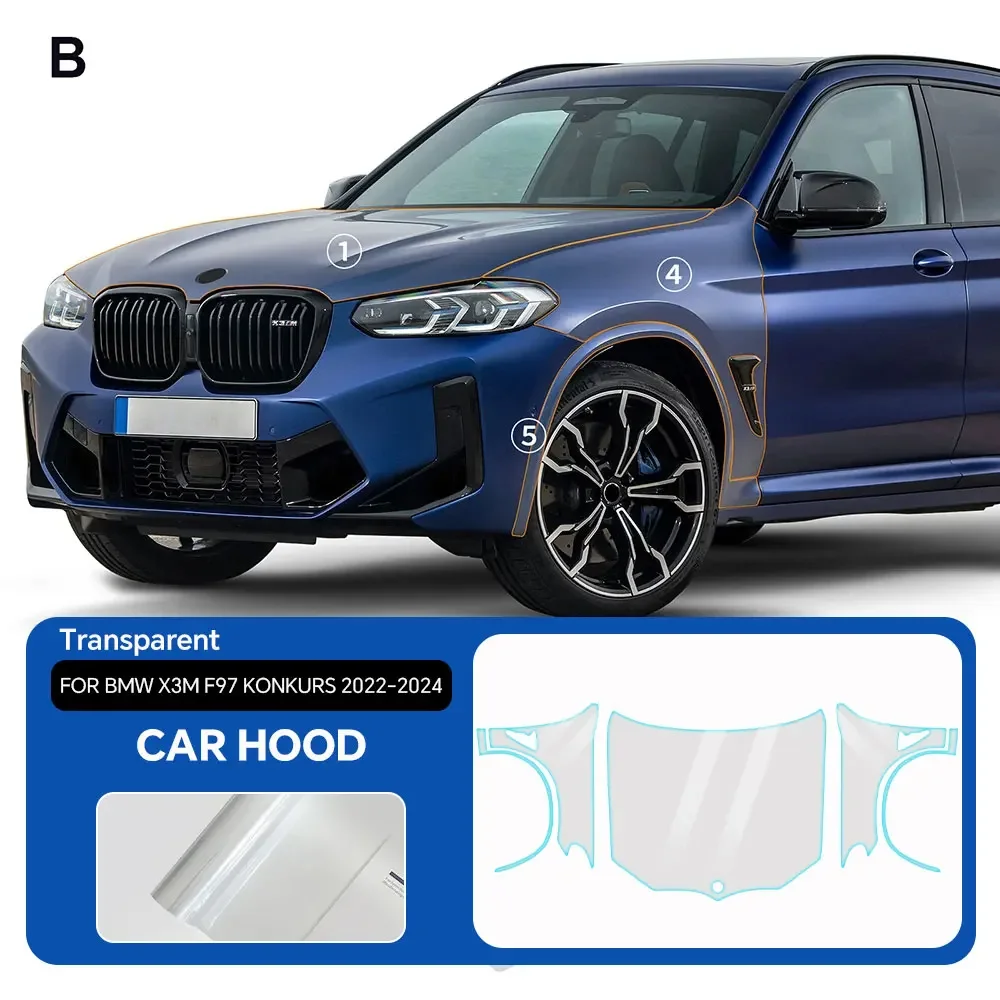 

8.5Mil TPU Paint Protection Film For BMW X3M F97 Competition 2022-2024 Pre-cut PPF Kit Clear Bra Body Anti-Scratch Resistant ﻿
