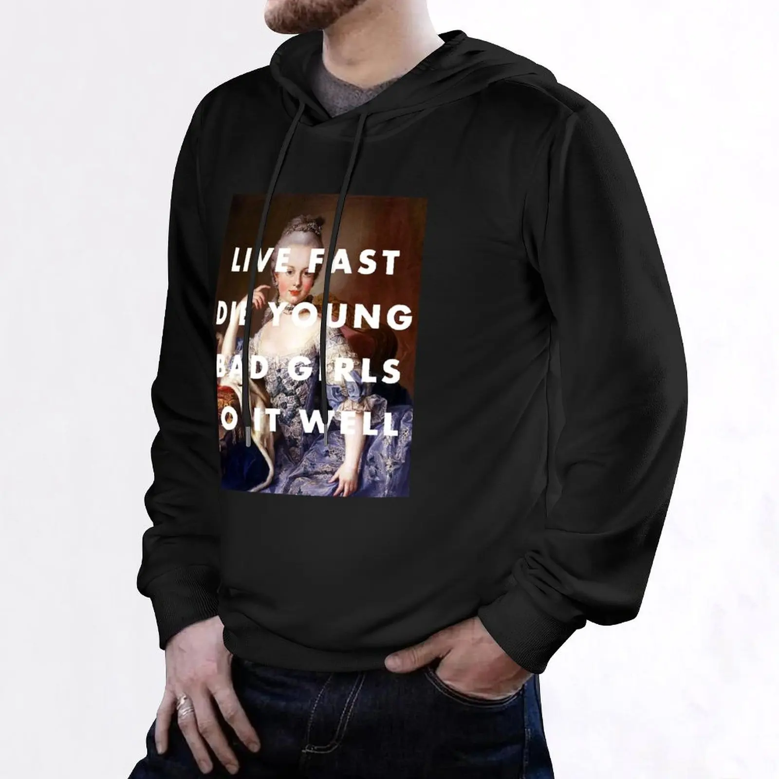 العيش بسرعة يموت الشباب الفتيات السيئات تفعل ذلك بشكل جيد هوديي ملابس رجالي النمط الياباني ملابس الرجال قميص العرق مجموعة جديدة مقنعين المحملة