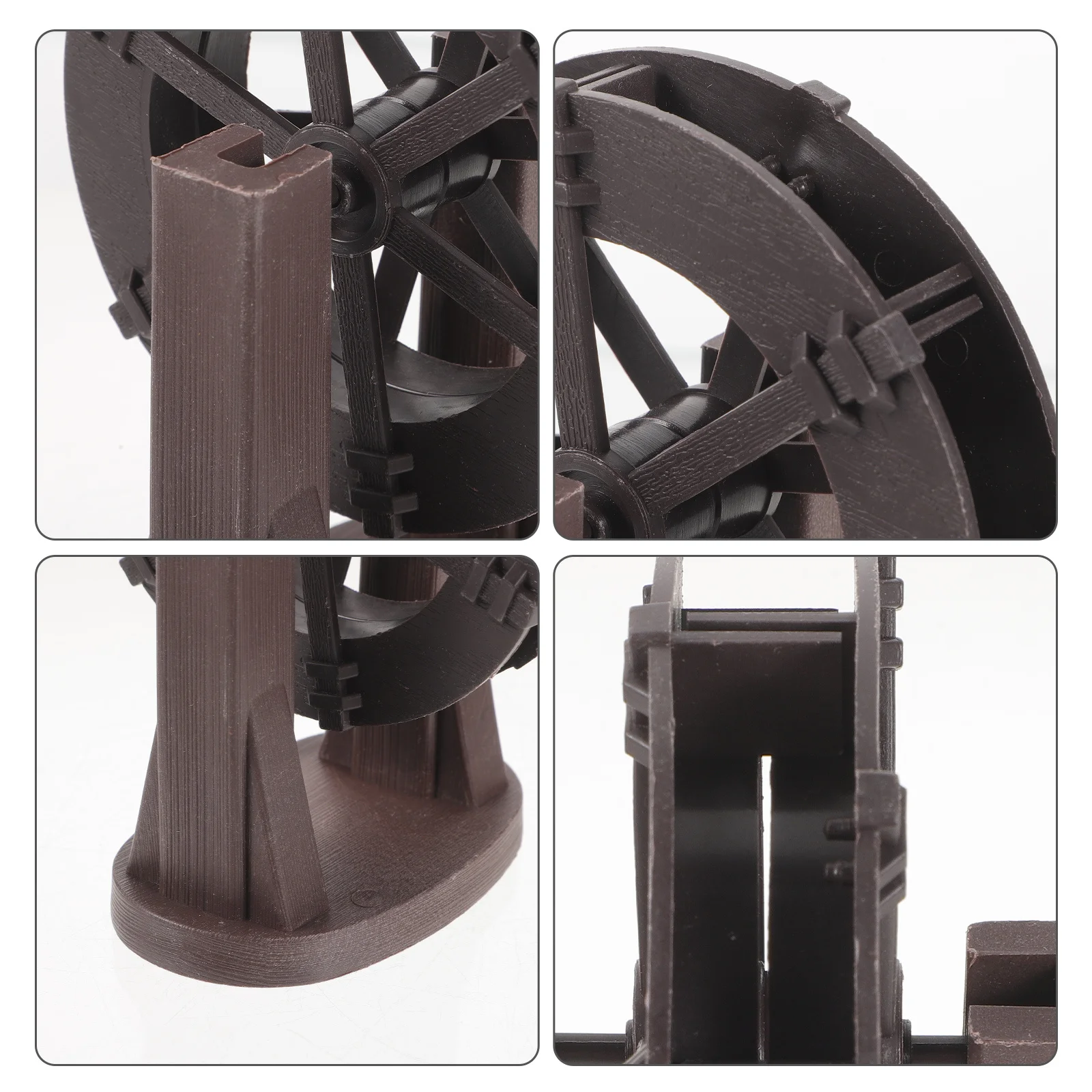 قطعة أثرية صغيرة لعجلة المياه لديي نافورة الطاولة ديكور الراتنج الحرفية مع دوران سلس، دعامة المناظر الطبيعية الصغيرة، حديقة زن