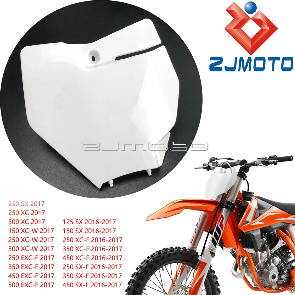 Motorcycle Enduro Number Plate For 150 250 300 SX XC XC-W 350 450 500 EXC-F 2017 Dirt Bike Front Name Plate Plastic Cover