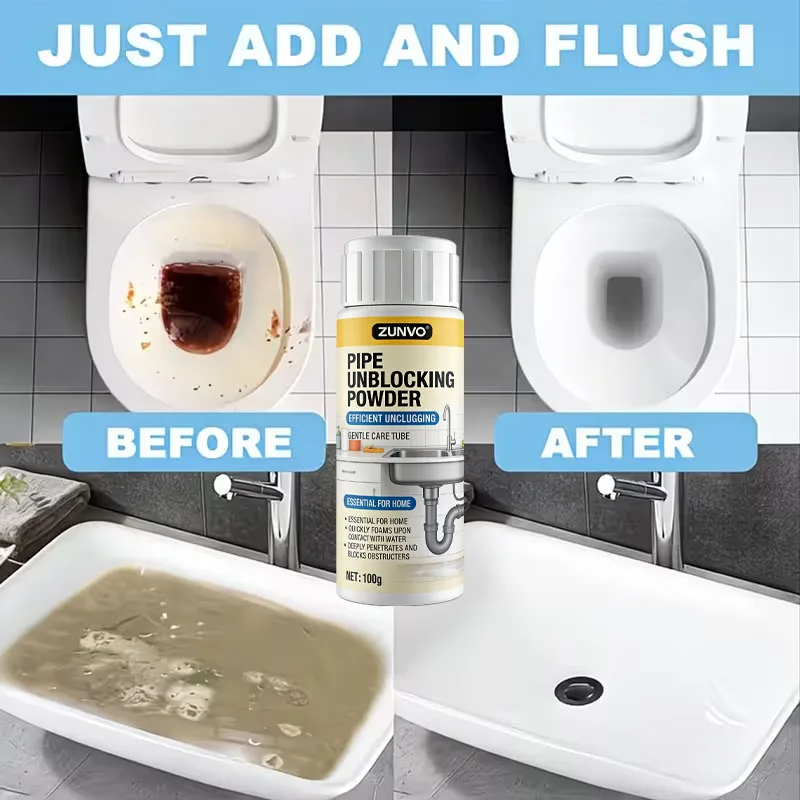 Pipe Unblocking Powder Efficient Unclogging Gentle Care For Home Drain Cleaner view 6