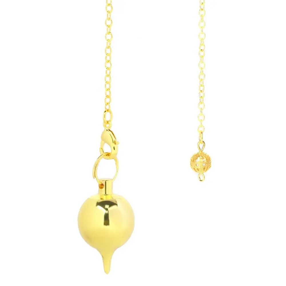 Presente moda jóias ouro prata antigo cobre rosa ouro radiestesia reiki pêndulo pingente cura amuleto metal cone redondo reiki