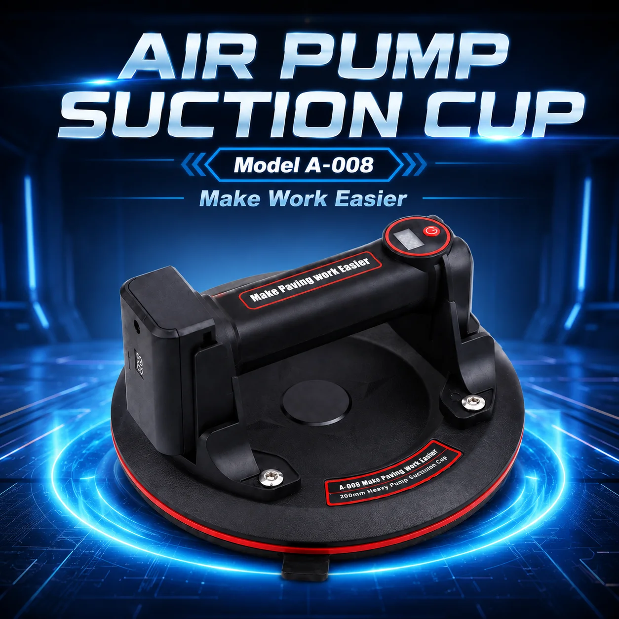 

Portable 8-Inch Electric Vacuum Suction Cup – Easy-to-Use, Durable, Ideal for Glass, Tiles, and Smooth Surfaces