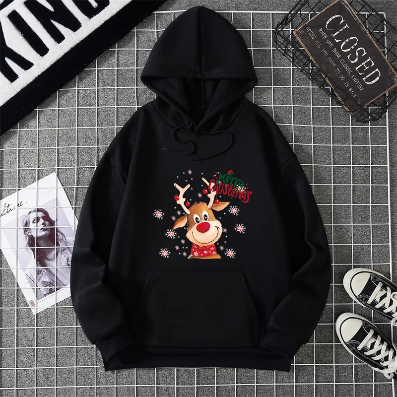 Neue Weihnachten Deer Hoodies Drucken Männer Frau Mode Streetwear Mit Kapuze Sweatshirts Harajuku Pullover Unisex Tops Kleidung