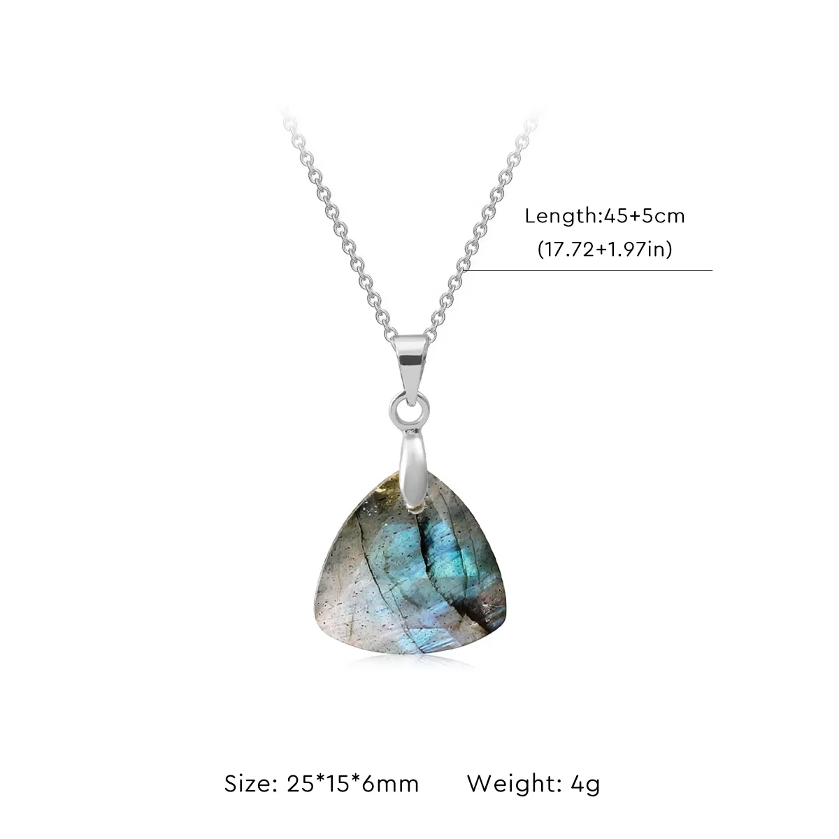 High-end Light Luxury Natural Labradorite Pendant Necklace Irregular Shape Gift Female Friends Evening Parties Travel Jewelry