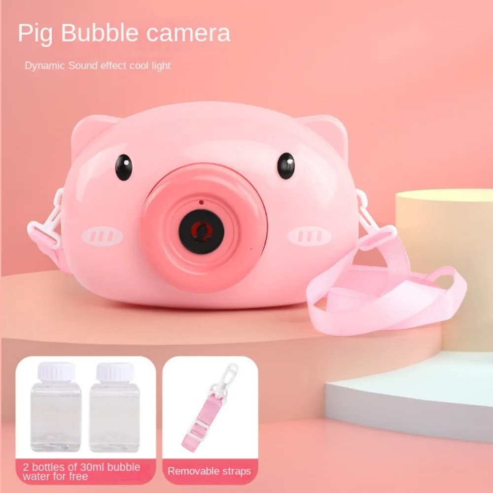 Durable Chilren Bubble Machine Automatic Cartoon Soap Bubble Maker Toy Pig Camera Shape Cartoon Bubble Blower Outdoor Toy