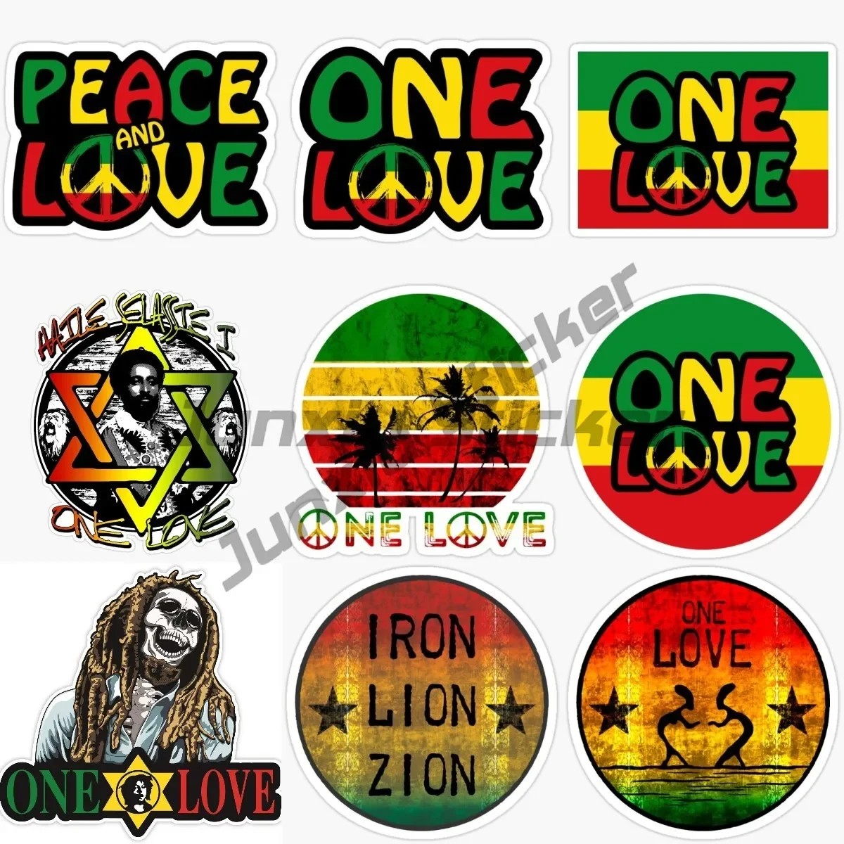 

Jamaican One Love Car Sticker Hot Sale Direct Selling Drop Shipping for Bumper Laptop Decal Vinyl Waterproof Decal