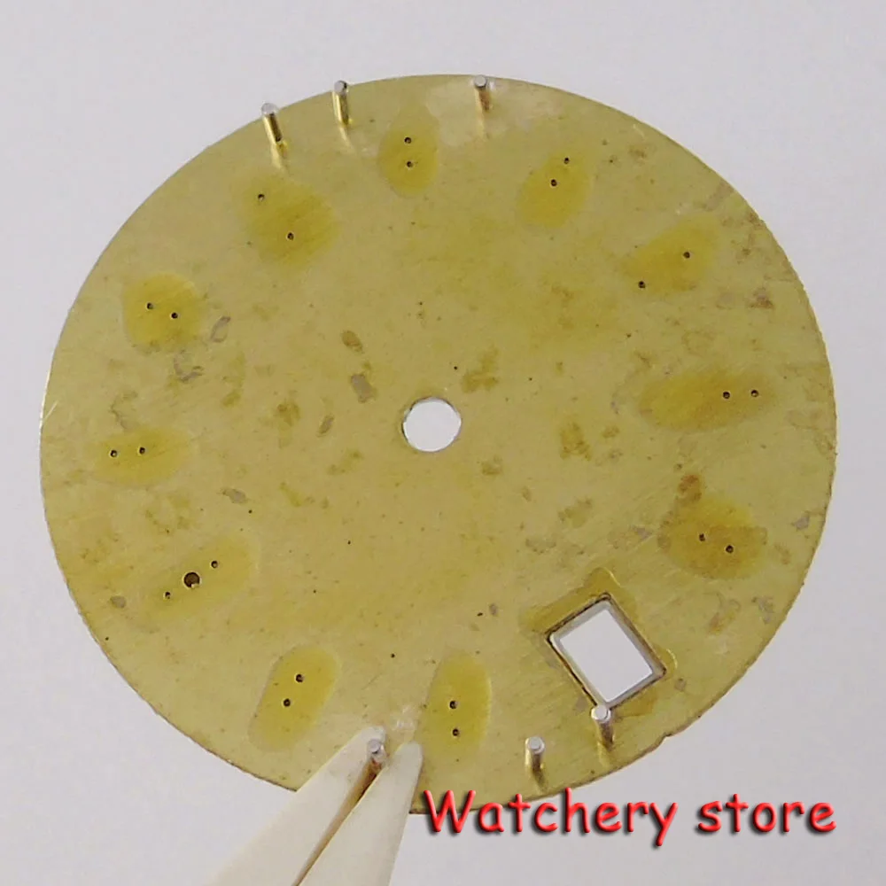 Tandorio 28.5MM Green Luminous Blue Silver Mother Of Pearl Watch Dial Date Window Fit NH35 NH36 Automatic Watch Parts For Men