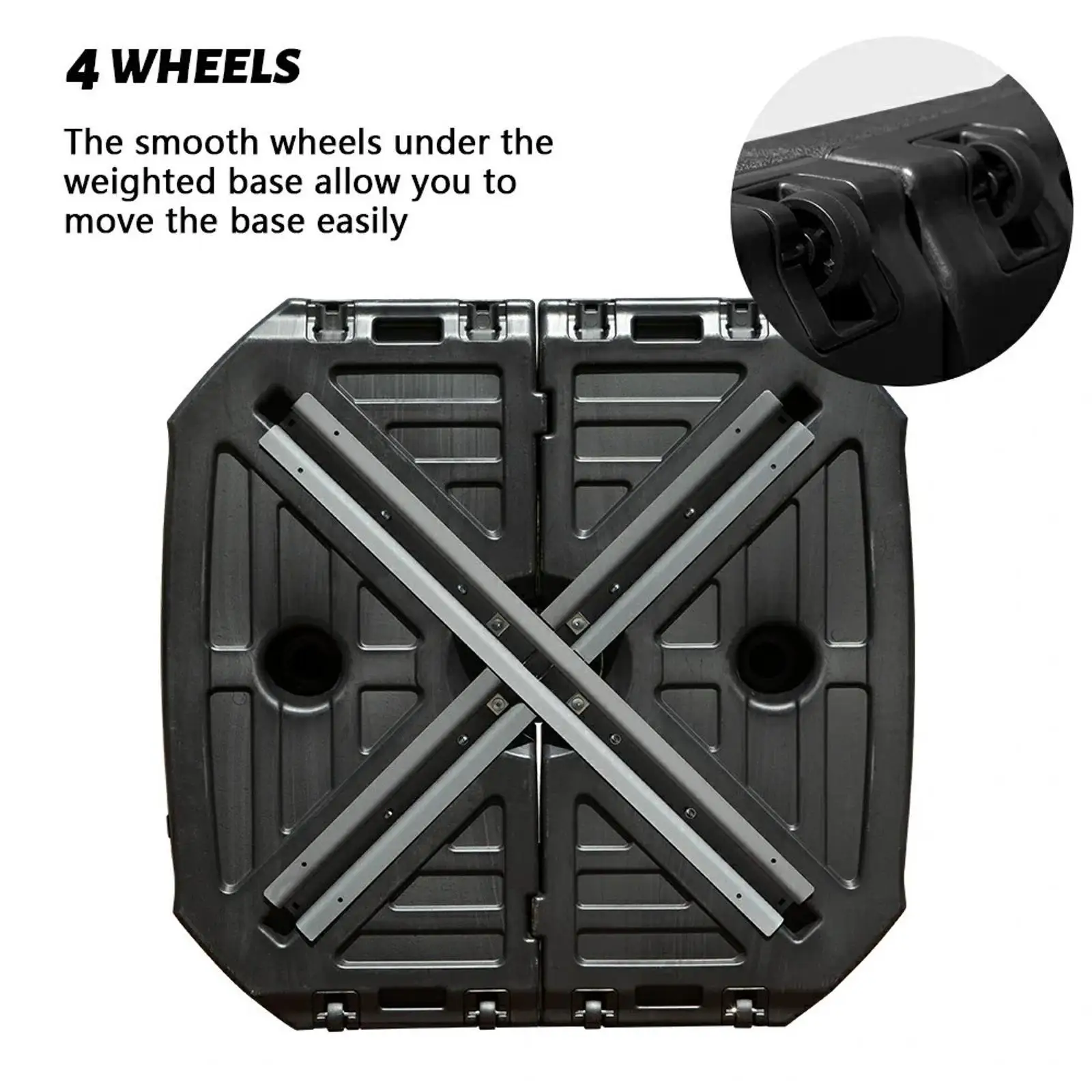 

Основание для уличного квадратного зонта, прочное, из смолы, с колесами, для садового зонта-парасольки, аксессуар для садового зонта