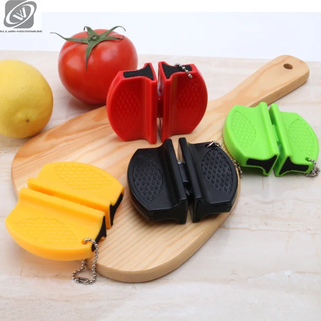 Portable Kitchen Knife Sharpener Unique Design Outdoor Small Sharpener With Keychain Knives Scissors Sharpening Tools