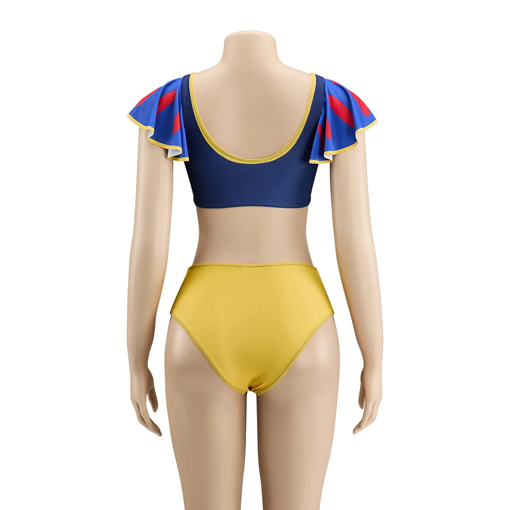 

Princess Cosplay Swimwear Anime Costume Women Sexy Crop Top Shorts Bikini Set Halloween Pool Party Bathing Suit Comic Con
