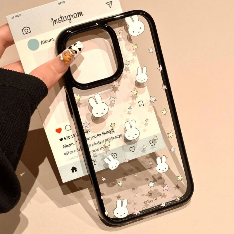 

Cute cartoon full screen colorful star Miffy Phone Case For iPhone 11 12 13 14 15 16 17 Pro Max Plus 3D Miffy Clear Cover﻿﻿﻿﻿﻿﻿