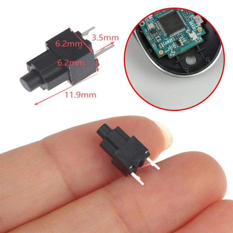 1/5Pc Plastic  Kailh Square 2Pins Mouse Micro Switch Scroll Middle Button Accessor For Razer Deathadder Elite 2000 Height 11.9mm