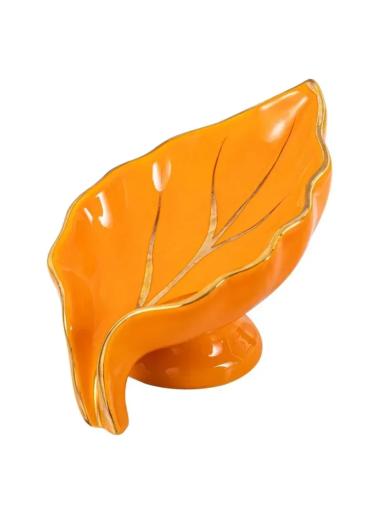 Leaf Shape Soap Box Soap Dish with Drain Water Showers for The Bathroom Soap Dish Soap Holder Bathroom Storage