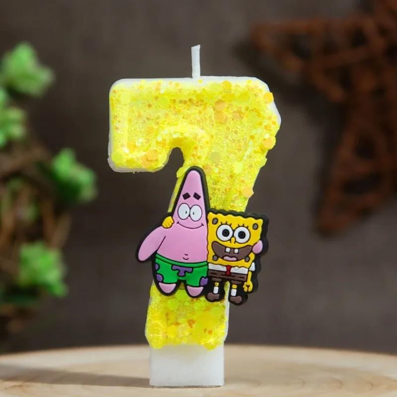 SpongeBob SquarePants Digital Number Cake Candles Birthday & Anniversary Decor Candles Smokeless Cake Ornament for Celebration - view 4