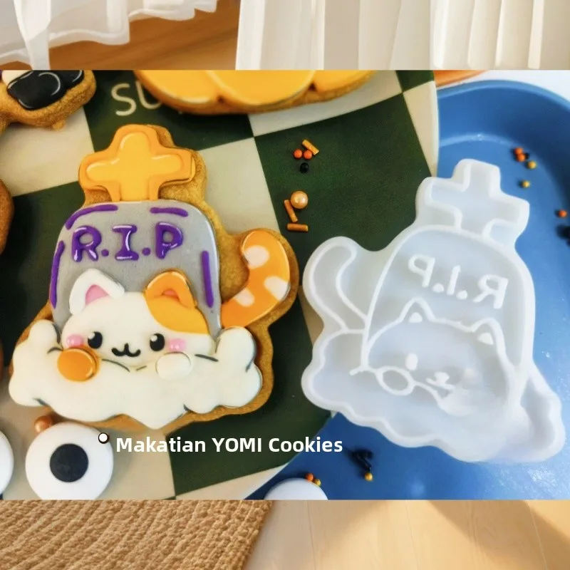 loween Pumpkin Witch Ghost Cartoon  Sugar Cookies Baking Molds Korean Sle PLA Material Baking Tools for Kitchen