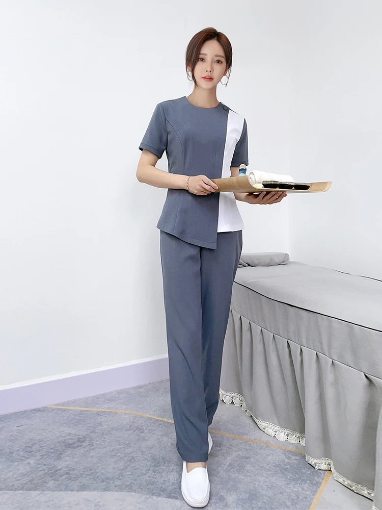 

Корейский стиль: униформа для косметологов и специалистов по уходу за кожей, профессиональный женский костюм с длинным рукавом для спа-салонов и медицинских центров