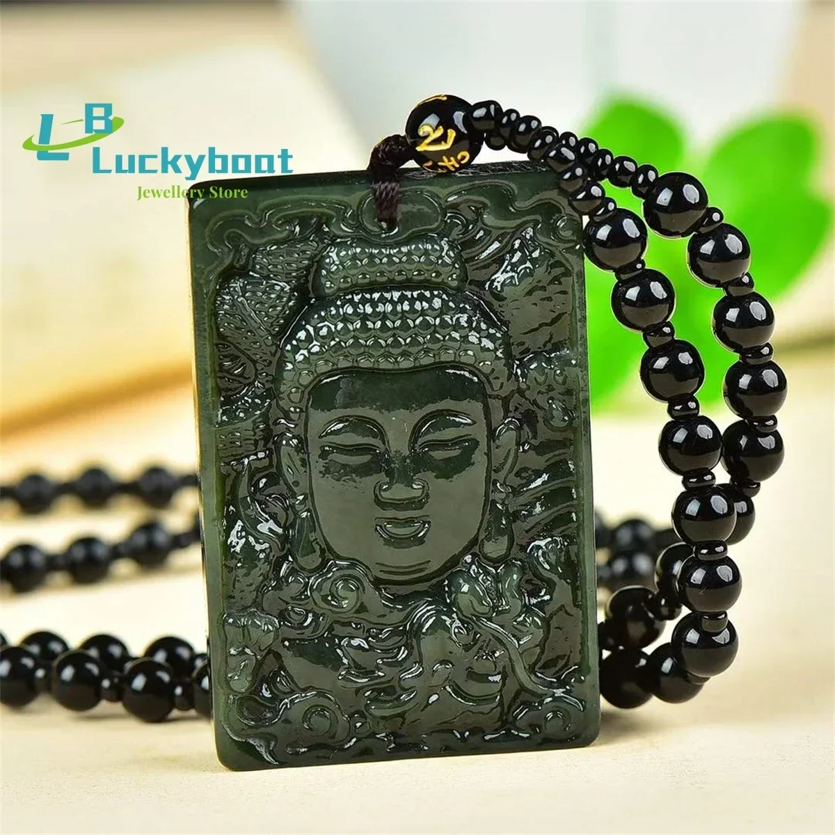 Natural Hotan Jade Great Sun Buddha Head Pendant Simple and Generous Personality Fine Fashion Versatile for Men and Women