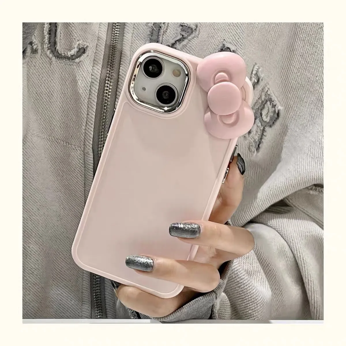 

Простой силиконовый чехол для телефона с розовым бантом для iPhone 14 15 17 11Pro 17air, противоударный мягкий чехол, противоизносный чехол для Apple 16 14plus