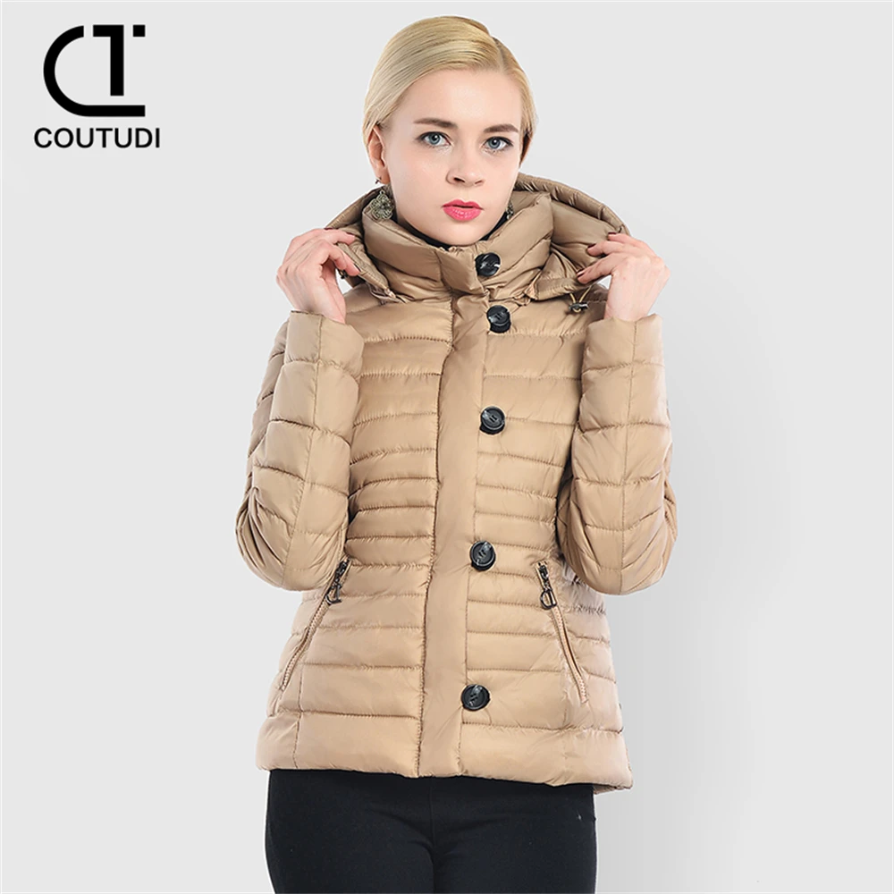 COUTUDI Women Winter Down Jacket White Duck Down Hooded Puffer Jacket Warm Coat Parka Female Fashion Windbreaker Winter Outwear