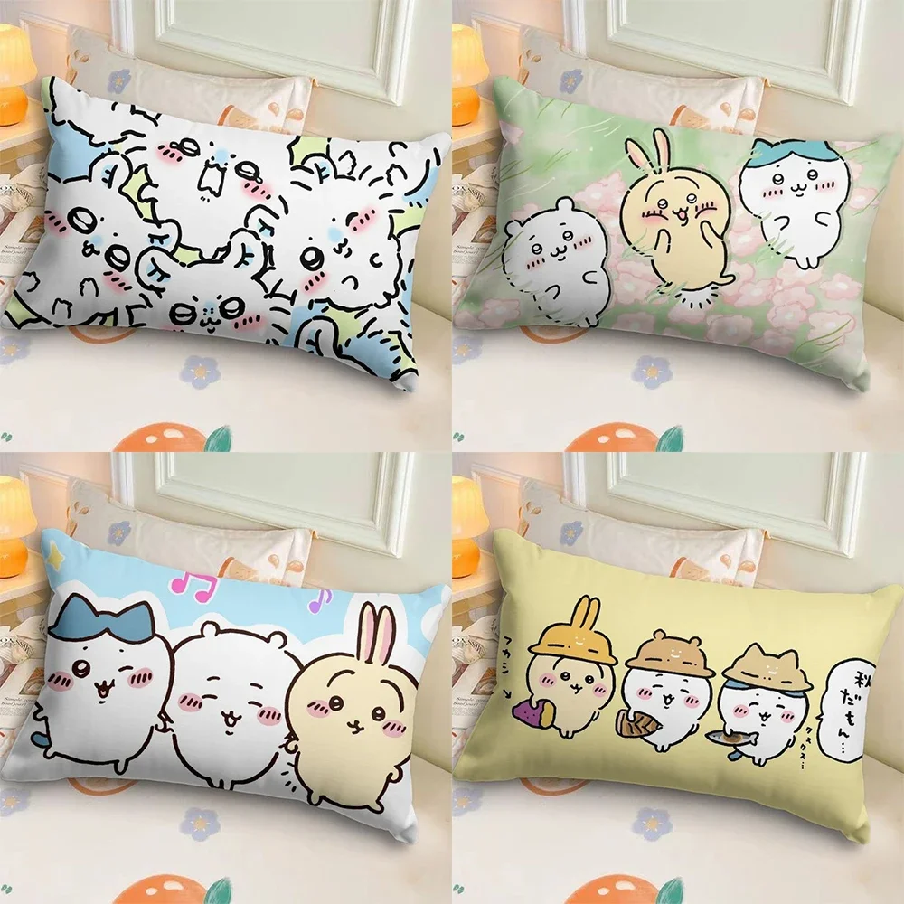 Cute cartoon chiikawa pillowcases kids student sleeping pillowcases sofa cushions covers kawaii room home decoration