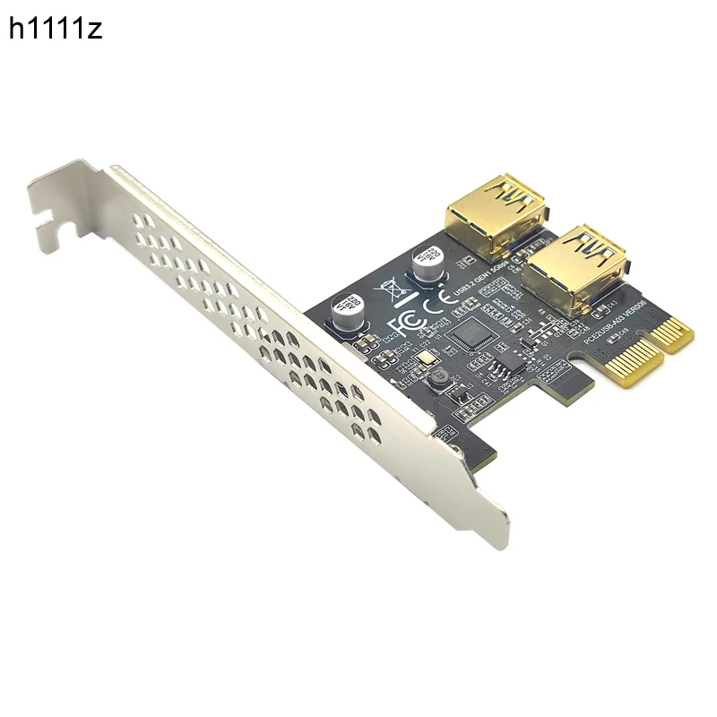 USB 3.2 GEN1 5Gbps PCIE Card PCI Express 2.0 X1 to USB3 Expansion Adapter PCI-E USB Riser Card Gold 2 Port USB3.0 for Desktop PC