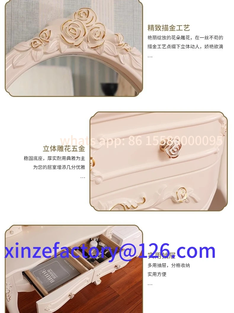 Penteadeira de unidade pequena de quarto europeu personalizável multifuncional