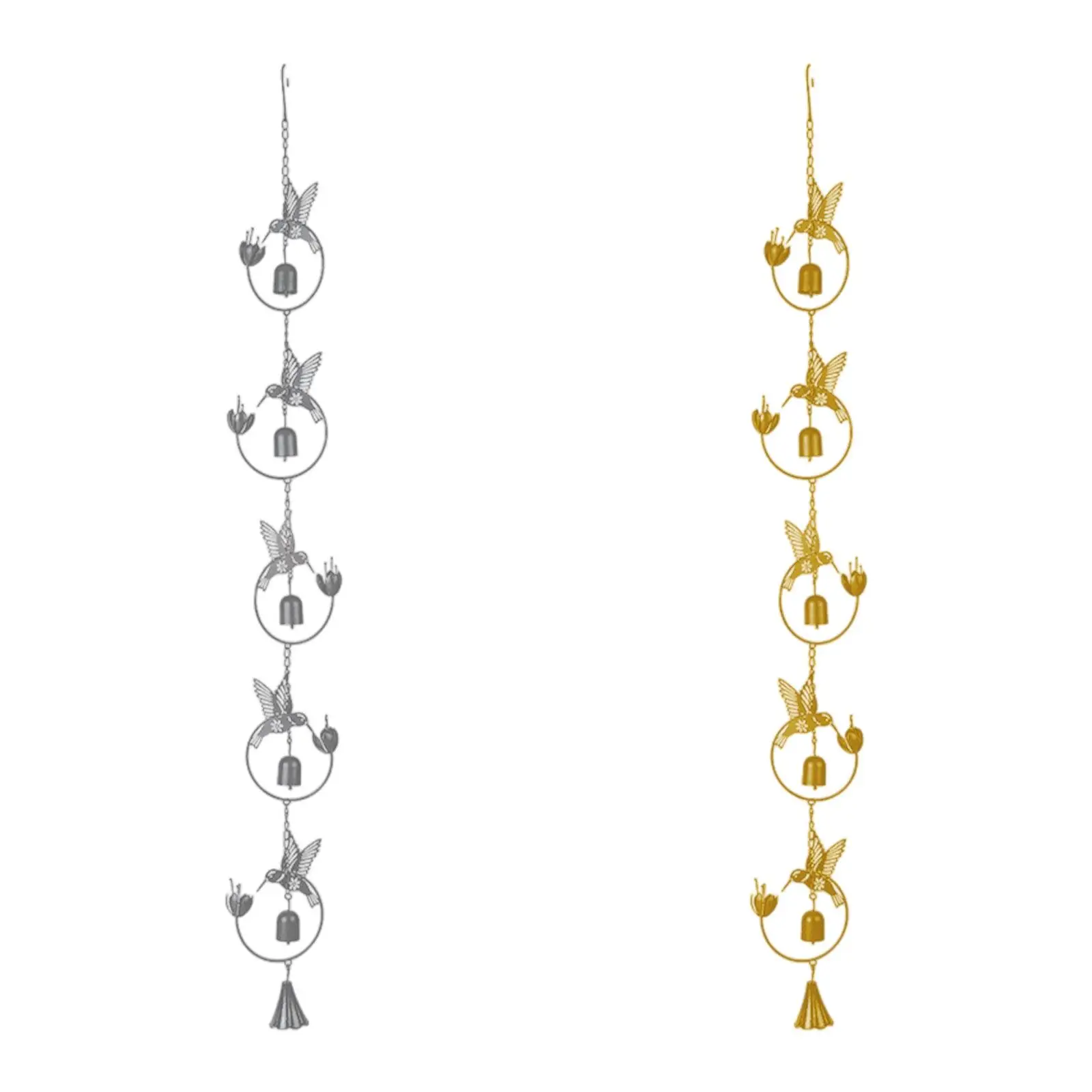 

Bird Rain Chain Wind Chime Metal 4.2 ft Rainwater Catcher Water Diverter for Courtyard Outside Porch Yard Decoration