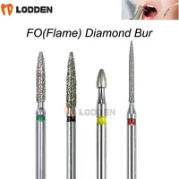 10pcs FO Dental Diamond Burs Flame for High Speed Handpiece Polishing Smoothing Drill Kit TF Series Strawberries Burs