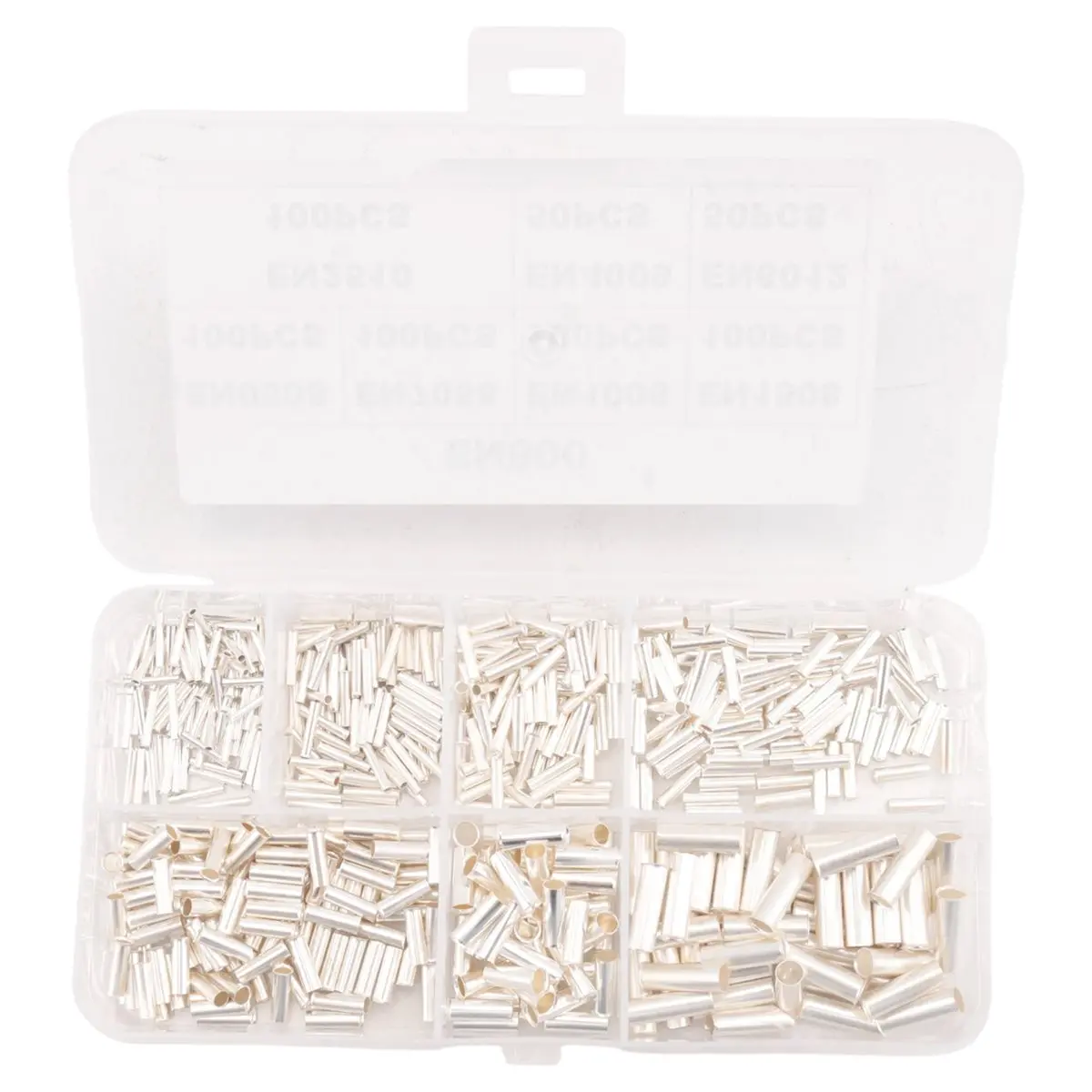 HITL 600Pcs 0.5mm2-6mm2 22-10 AWG Non-Insulated Wire Connector Ferrules Electrical Cable Terminal Copper Bare Tinned