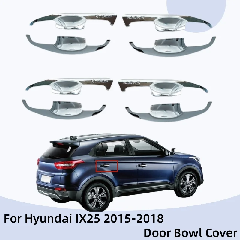 

For Hyundai IX25 2015 2016 2017 2018 Chrome Door Bowl Cover Trim Car Stickers Cars Accessories Hight-quality Car Exterior