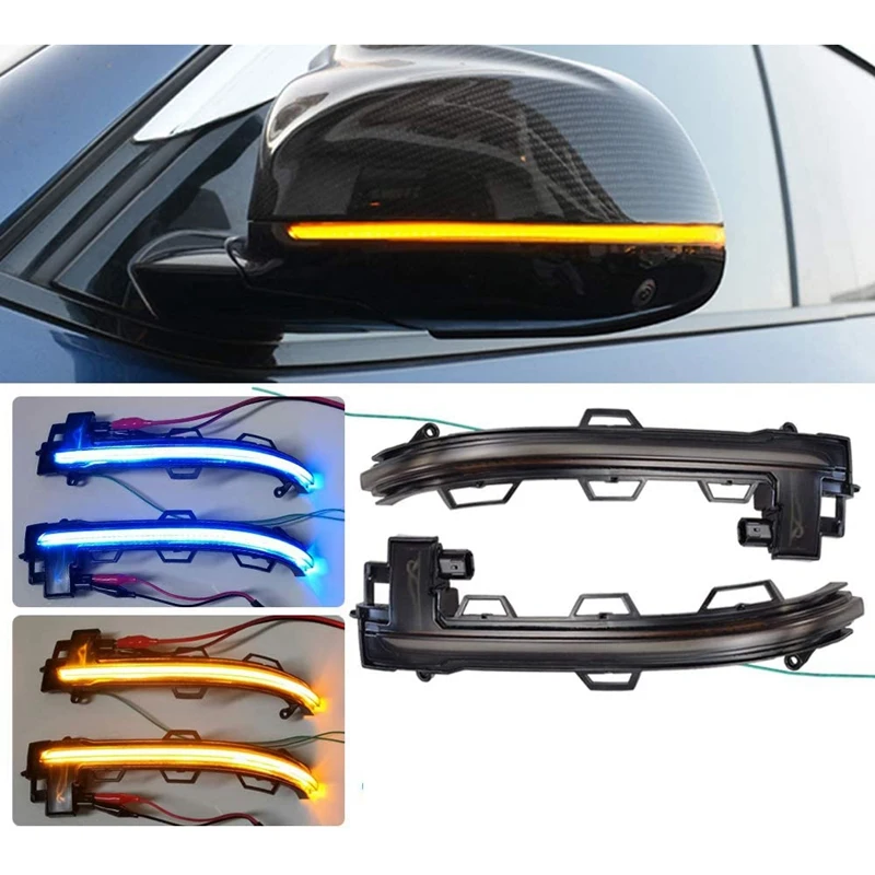 Dynamic Turn Signal Light Side Wing Mirror Indicator Rearview Mirror Lamp For-BMW X3 X4 X5 X6 X7 G01 G02 2018-2020 Blue