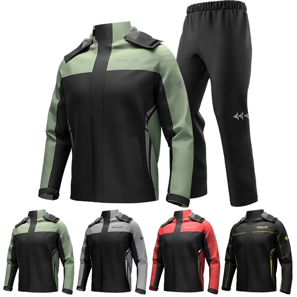 

Motorcycle Raincoat Set Outdoor Cycling Full Body Split Raincoat with Hidden Shoe Cover Men and Women Outdoor Cycling Raincoats