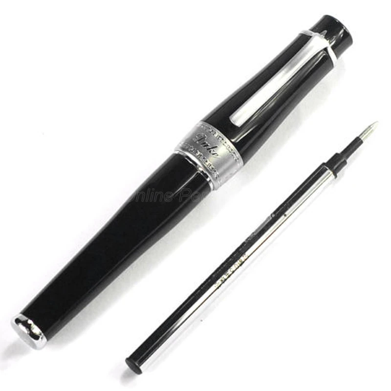 

Duke 2009 Charlie Chaplin Memory Black Metal Classic Big Size Heavy Rollerball Pen Silver Trim Professional Writing Tool ﻿