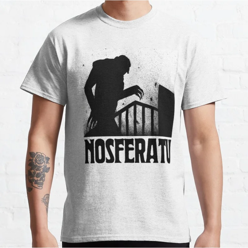 

Vintage Scary Movie Nosferatu Vampire cult graphic t shirts Horror Shadow The Mystery Hunter scary halloween tops All size S-6XL